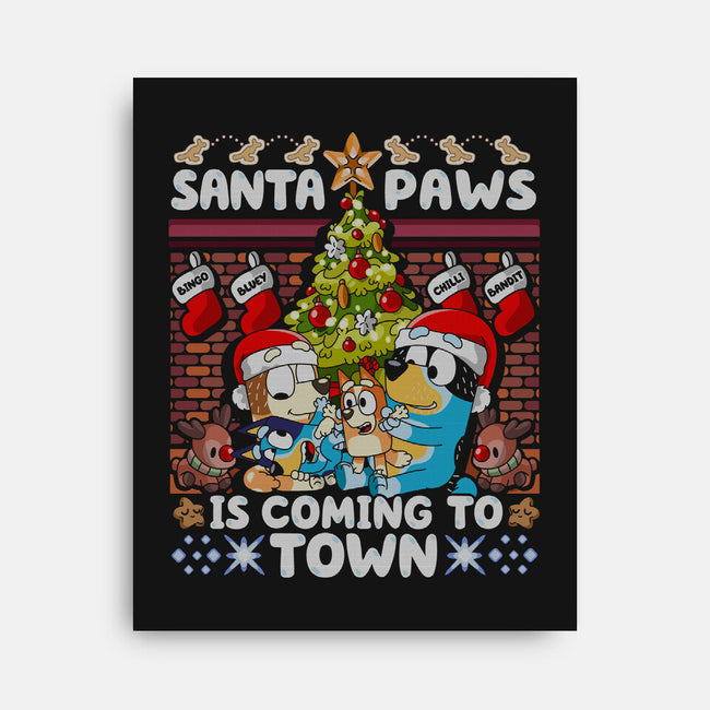 Santa Paws Is Coming-None-Stretched-Canvas-CoD Designs