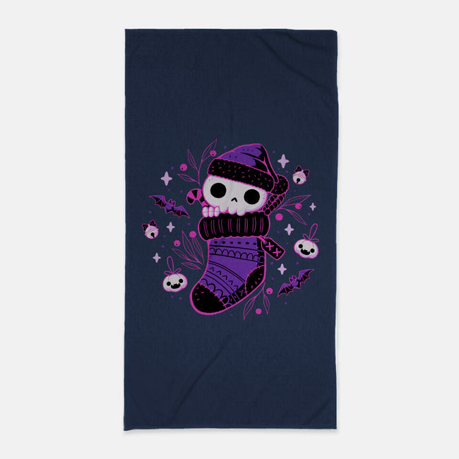 Creepy Cute Christmas Stocking-None-Beach-Towel-xMorfina