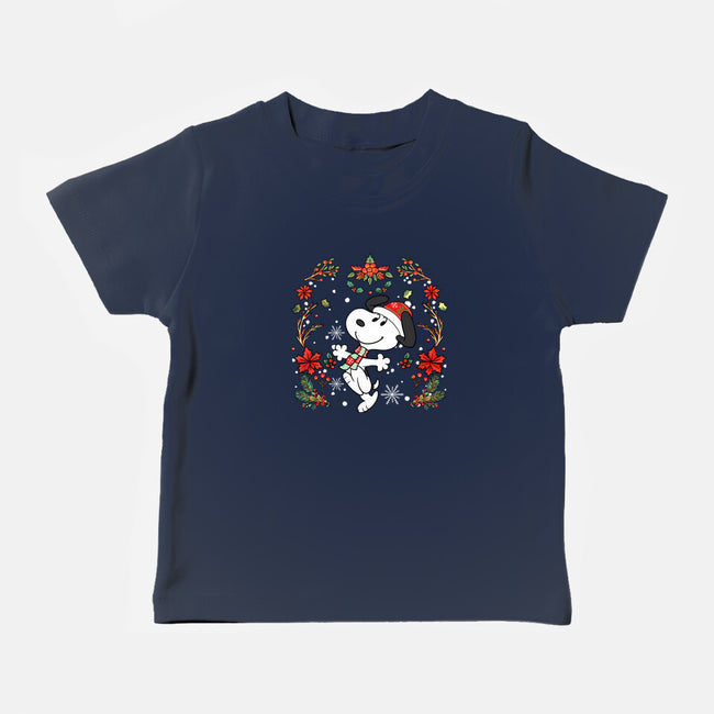 Christmas Snoopy-Baby-Basic-Tee-JamesQJO