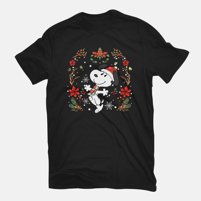 Christmas Snoopy-Womens-Fitted-Tee-JamesQJO