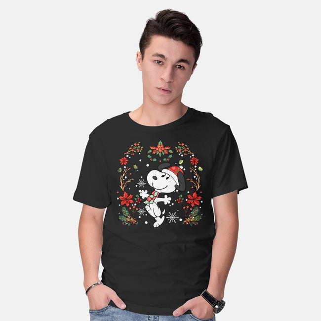 Christmas Snoopy-Mens-Basic-Tee-JamesQJO