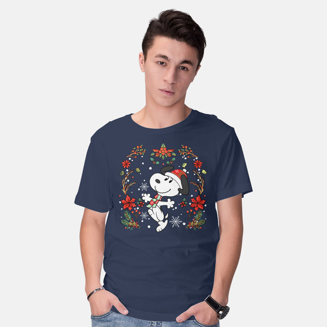 Christmas Snoopy-Mens-Basic-Tee-JamesQJO