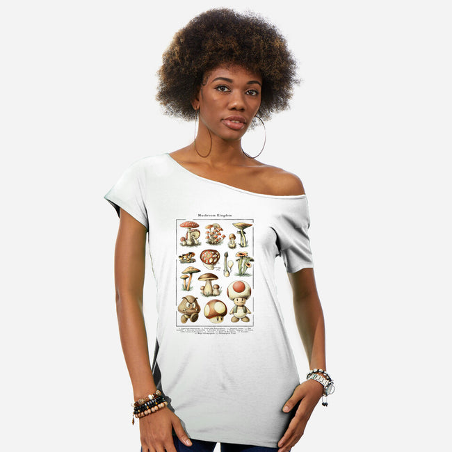 The Mushroom Kingdom-Womens-Off Shoulder-Tee-BlancaVidal