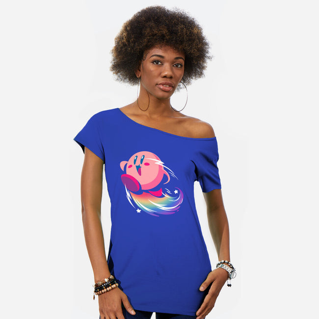 Sweet Rainbow-Womens-Off Shoulder-Tee-BlancaVidal