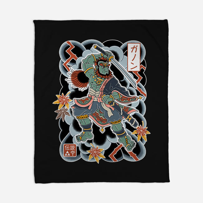 Irezumi Ganon-None-Fleece-Blanket-Nemons