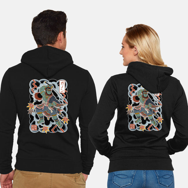 Irezumi Ganon-Unisex-Zip-Up-Sweatshirt-Nemons