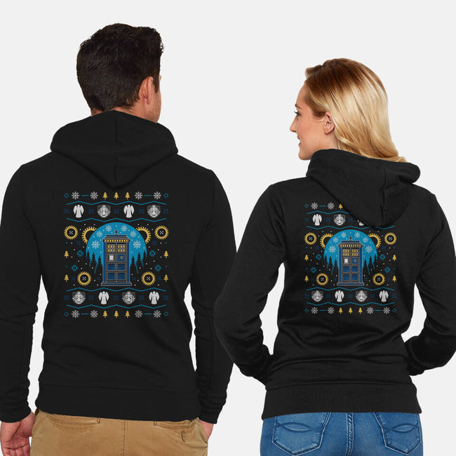 Time Ugly Sweater-Unisex-Zip-Up-Sweatshirt-Logozaste