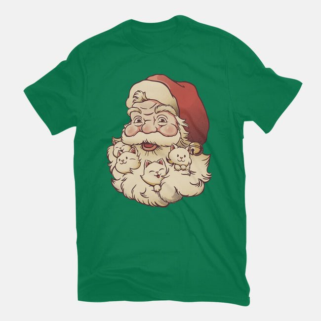 Santa Beard Full Of Cats-Womens-Fitted-Tee-tobefonseca