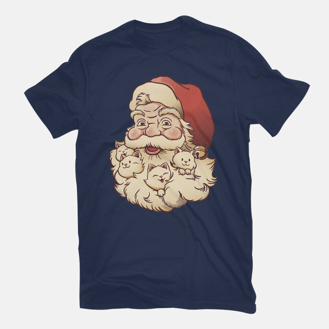 Santa Beard Full Of Cats-Womens-Fitted-Tee-tobefonseca