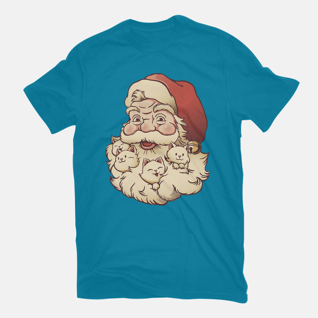 Santa Beard Full Of Cats-Womens-Fitted-Tee-tobefonseca