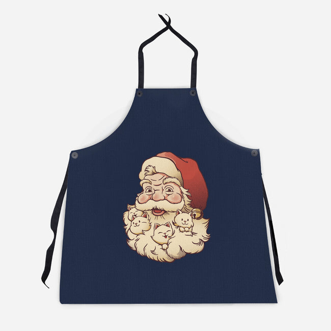 Santa Beard Full Of Cats-Unisex-Kitchen-Apron-tobefonseca