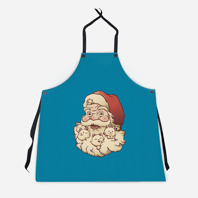 Santa Beard Full Of Cats-Unisex-Kitchen-Apron-tobefonseca