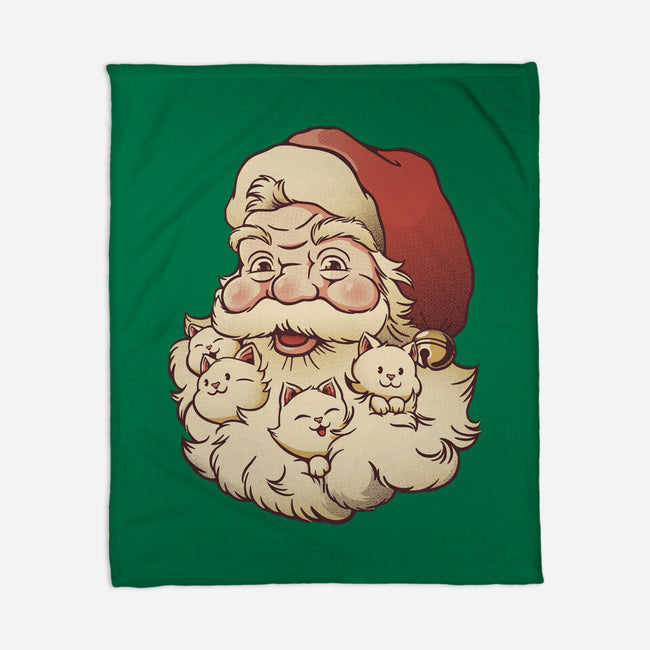 Santa Beard Full Of Cats-None-Fleece-Blanket-tobefonseca