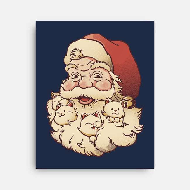 Santa Beard Full Of Cats-None-Stretched-Canvas-tobefonseca