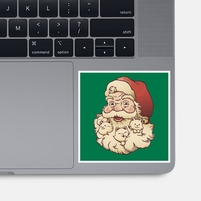 Santa Beard Full Of Cats-None-Glossy-Sticker-tobefonseca