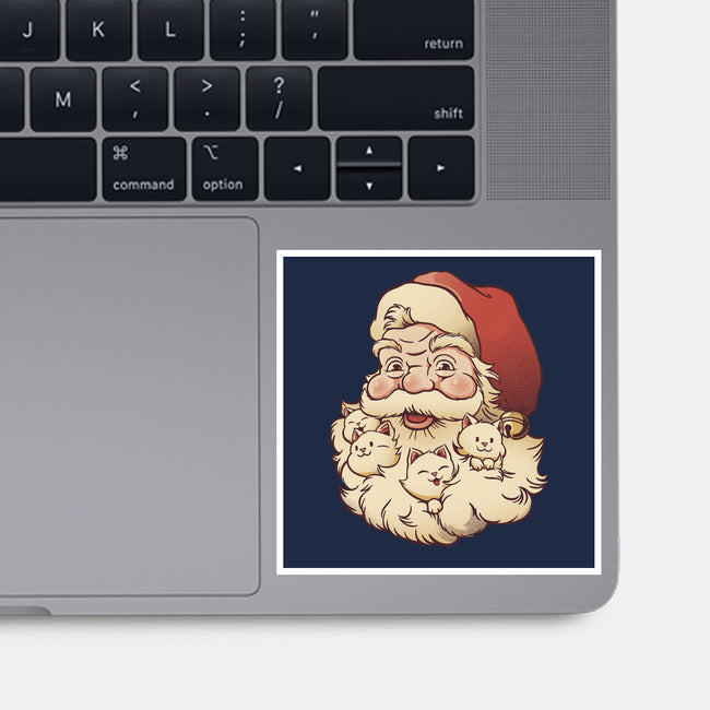 Santa Beard Full Of Cats-None-Glossy-Sticker-tobefonseca