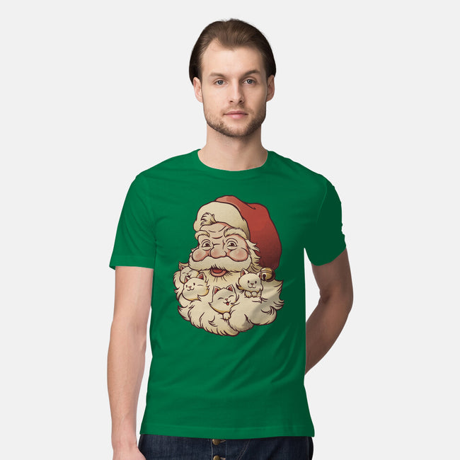 Santa Beard Full Of Cats-Mens-Premium-Tee-tobefonseca