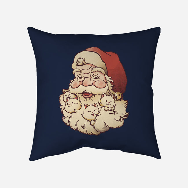 Santa Beard Full Of Cats-None-Removable Cover-Throw Pillow-tobefonseca