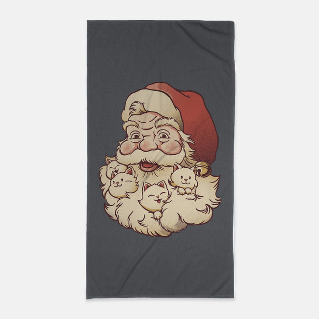 Santa Beard Full Of Cats-None-Beach-Towel-tobefonseca