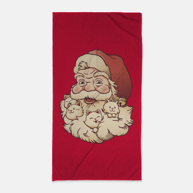 Santa Beard Full Of Cats-None-Beach-Towel-tobefonseca