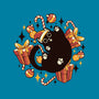 Xmas Kawaii Black Kitten-None-Stretched-Canvas-tobefonseca