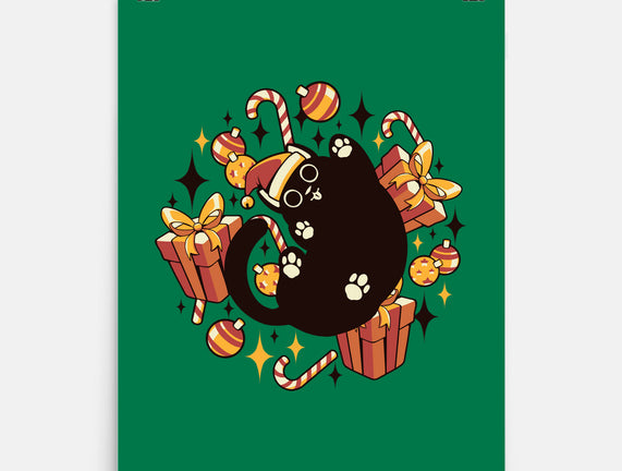 Xmas Kawaii Black Kitten