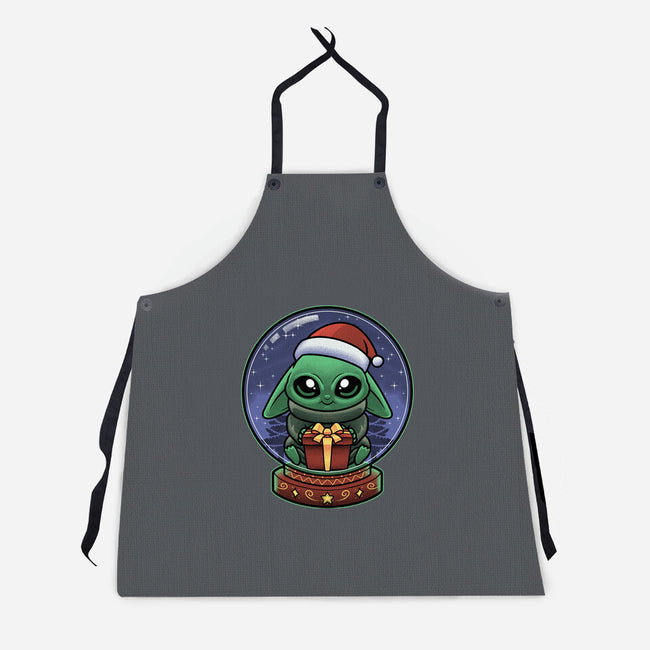 Snow Globe Green Toddler-Unisex-Kitchen-Apron-Astrobot Invention