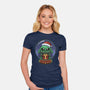 Snow Globe Green Toddler-Womens-Fitted-Tee-Astrobot Invention