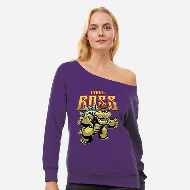 Final Boss-Womens-Off Shoulder-Sweatshirt-Astrobot Invention