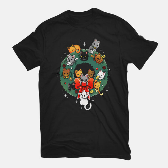 Kittens Wreath-Unisex-Basic-Tee-Vallina84