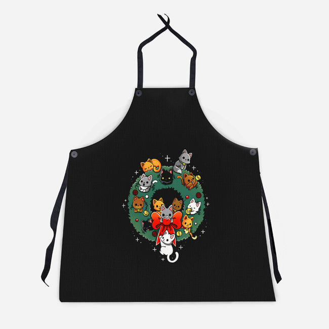 Kittens Wreath-Unisex-Kitchen-Apron-Vallina84