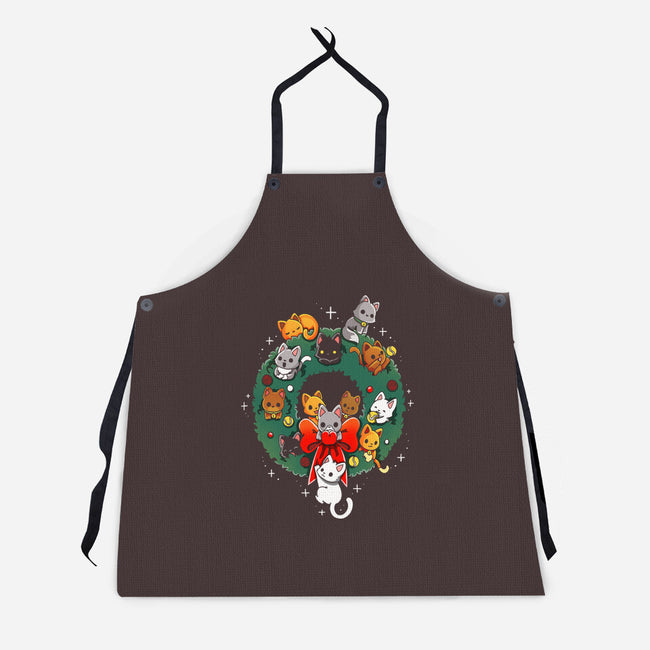 Kittens Wreath-Unisex-Kitchen-Apron-Vallina84