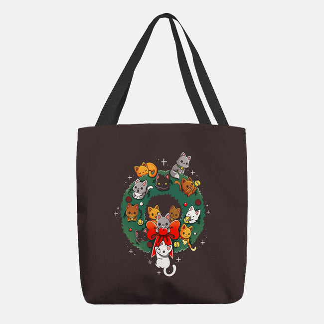 Kittens Wreath-None-Basic Tote-Bag-Vallina84