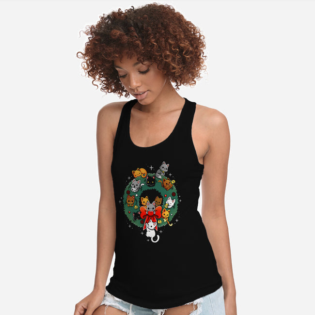 Kittens Wreath-Womens-Racerback-Tank-Vallina84