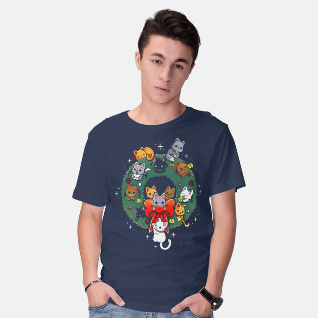 Kittens Wreath-Mens-Basic-Tee-Vallina84