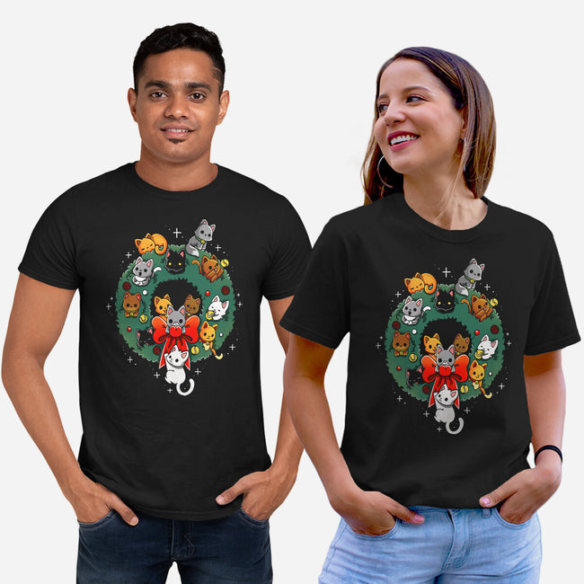 Kittens Wreath-Unisex-Basic-Tee-Vallina84