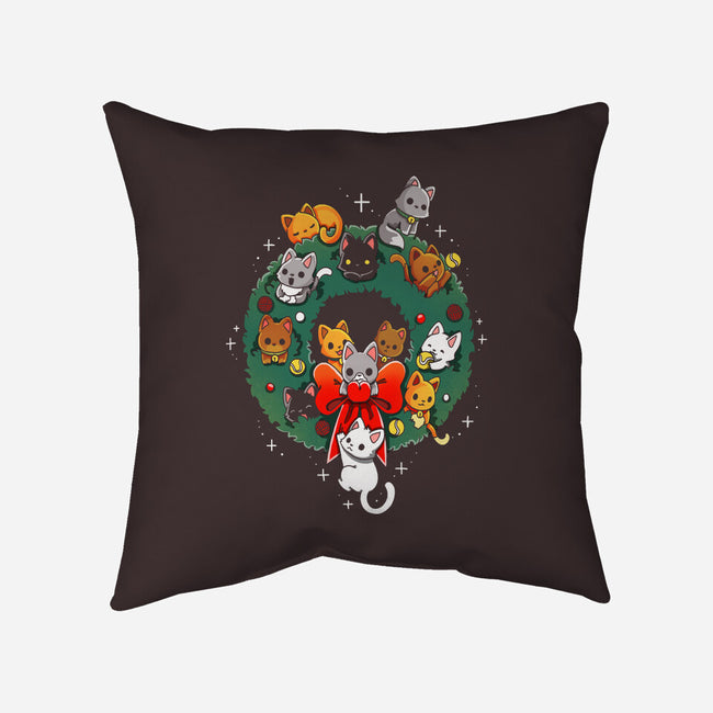 Kittens Wreath-None-Non-Removable Cover w Insert-Throw Pillow-Vallina84