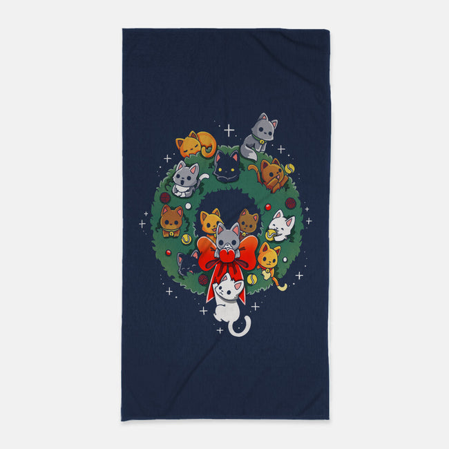 Kittens Wreath-None-Beach-Towel-Vallina84