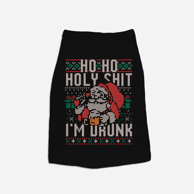 Ho Ho Holy Shit I'm Drunk-Dog-Basic-Pet Tank-eduely