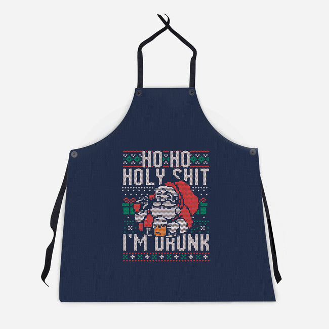 Ho Ho Holy Shit I'm Drunk-Unisex-Kitchen-Apron-eduely