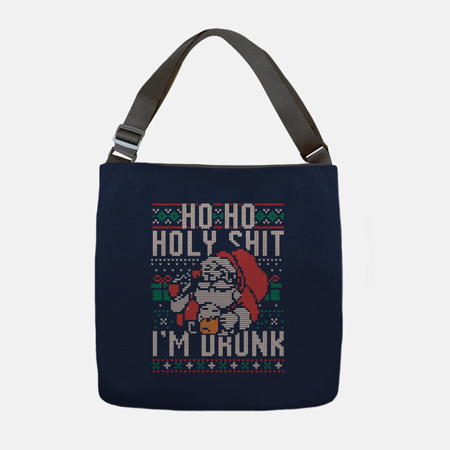 Ho Ho Holy Shit I'm Drunk-None-Adjustable Tote-Bag-eduely