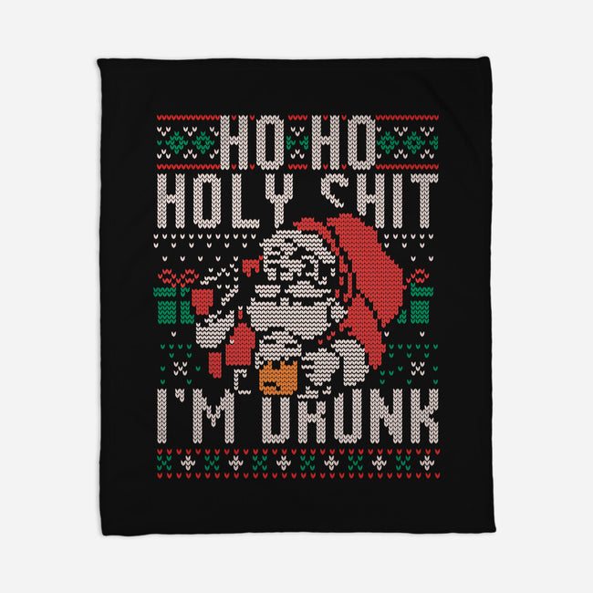 Ho Ho Holy Shit I'm Drunk-None-Fleece-Blanket-eduely