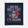 Ho Ho Holy Shit I'm Drunk-None-Fleece-Blanket-eduely