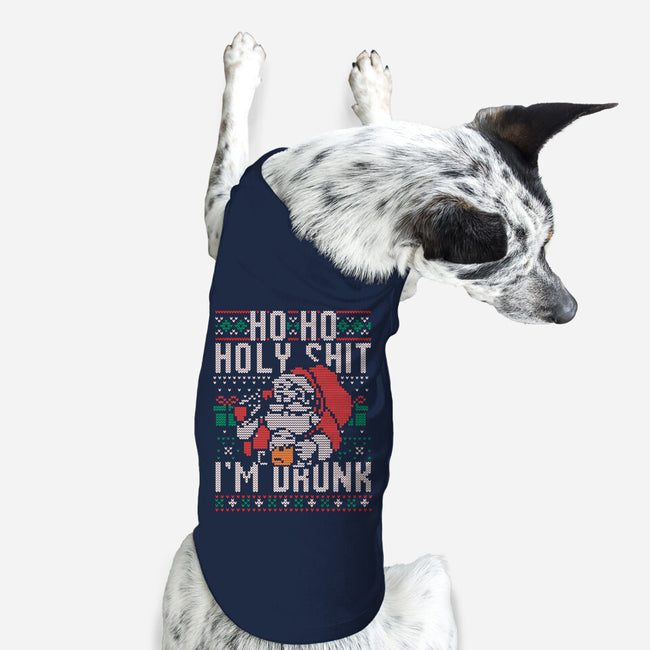 Ho Ho Holy Shit I'm Drunk-Dog-Basic-Pet Tank-eduely