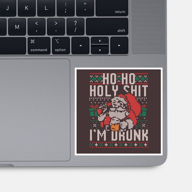 Ho Ho Holy Shit I'm Drunk-None-Glossy-Sticker-eduely