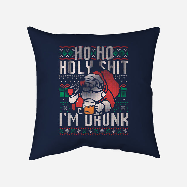 Ho Ho Holy Shit I'm Drunk-None-Removable Cover-Throw Pillow-eduely