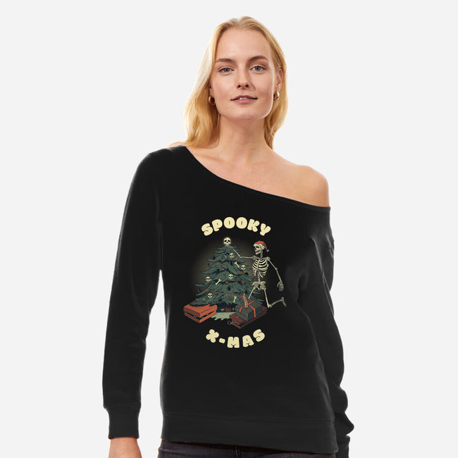 Spooky Xmas-Womens-Off Shoulder-Sweatshirt-Claudia