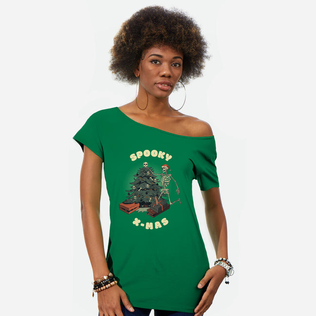 Spooky Xmas-Womens-Off Shoulder-Tee-Claudia