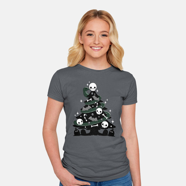 Creepy Christmas Tree-Womens-Fitted-Tee-Vallina84