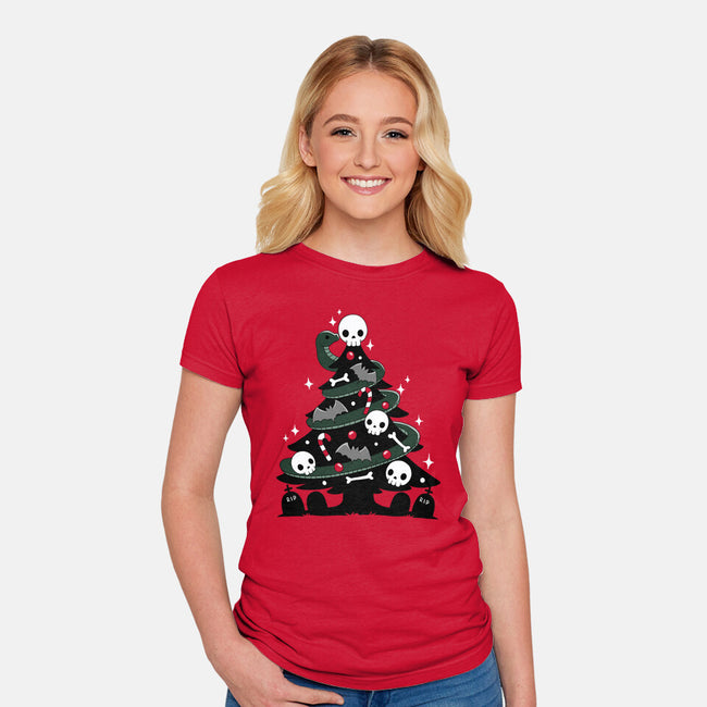 Creepy Christmas Tree-Womens-Fitted-Tee-Vallina84